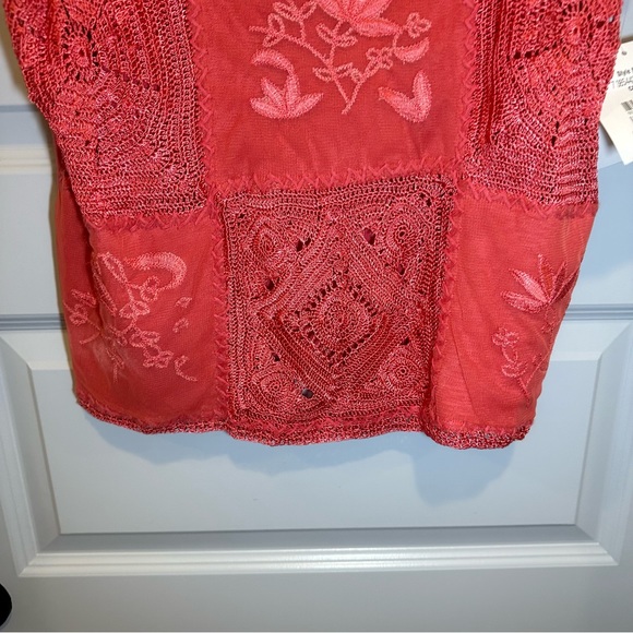 NWT Stonebridge Coral Knit Embroidered/Lace Accent Top XL - Picture 5 of 8